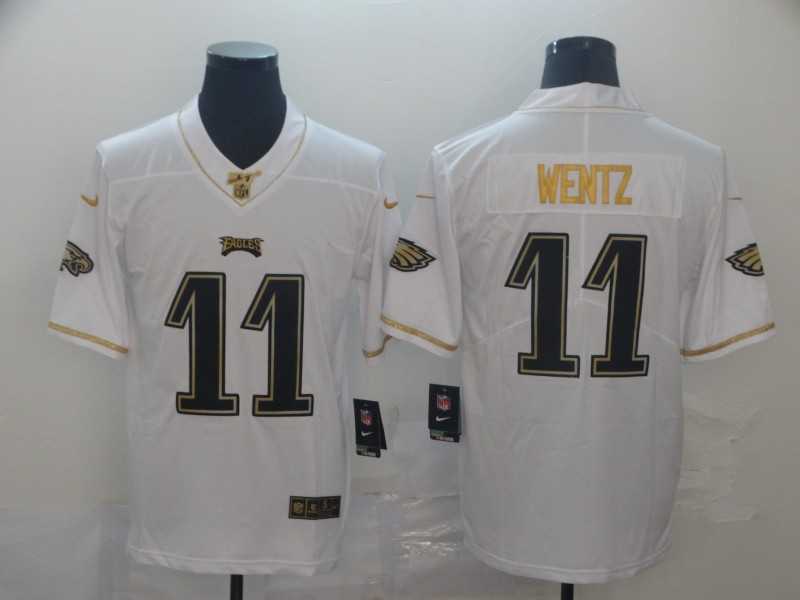 Nike Eagles 11 Carson Wentz White Gold Vapor Untouchable Limited Jersey,We sell and wholesale Nike Eagles 11 Carson Wentz White Gold Vapor Untouchable Limited Jersey on line form chian!